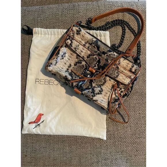 Rebecca Minkoff Handbags - Rebecca Minkoff Snake Skin Crossbody bag with Dust Bag EUC